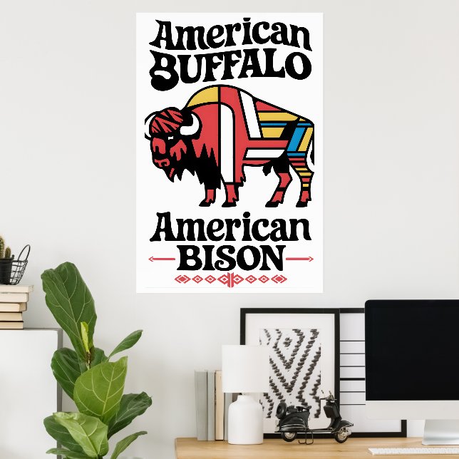 American Bison Illustration Poster (Hemmakontoret)