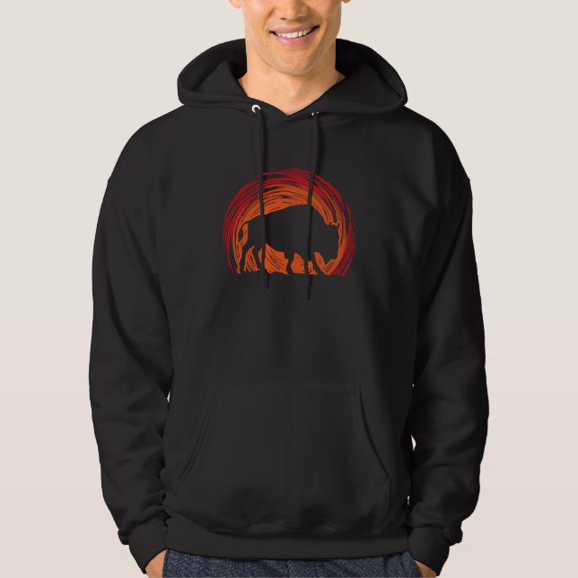 American Bison or Buffalo  For Men and Women Hoodie (Framsida)