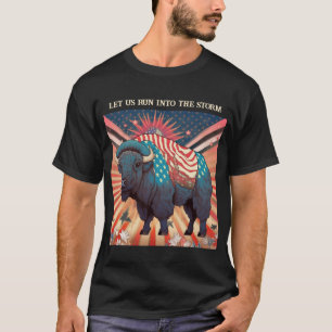 American Bison Stars och stripes T-Shirt