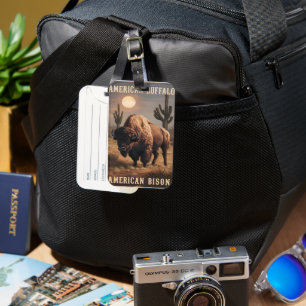 American Bison Sunset Bagagebricka