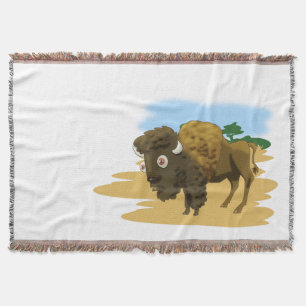 American Bison Throw Blanket Filt