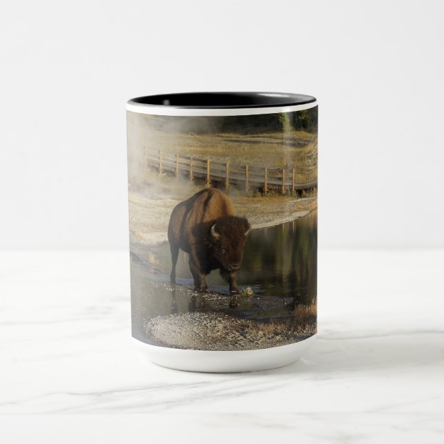 American Bison Yellowstone Wildlife Photography Mugg (Center)