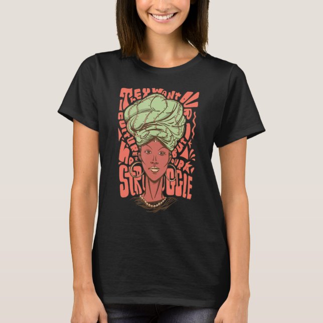 American Black Ebony Queen Unapologetic Af T Shirt (Framsida)