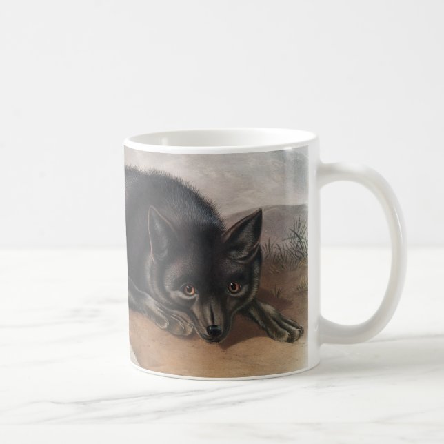 American Black eller Silver Fox (Vulpes fulvus) Kaffemugg (Höger)