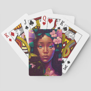 American Black Fairy Fantasy Art Casinokort