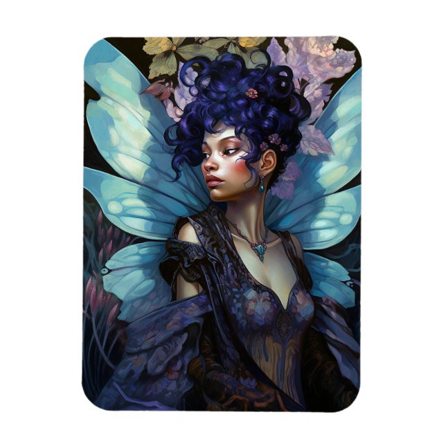 American Black Fairy Fantasy Art Magnet (Vertikal)