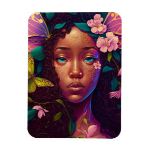 American Black Fairy Fantasy Art Magnet