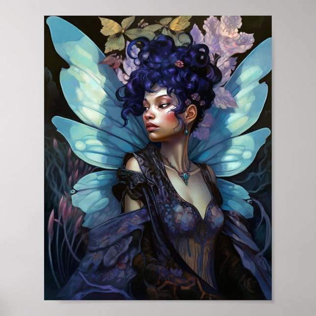 American Black Fairy Fantasy Art Poster (Framsidan)