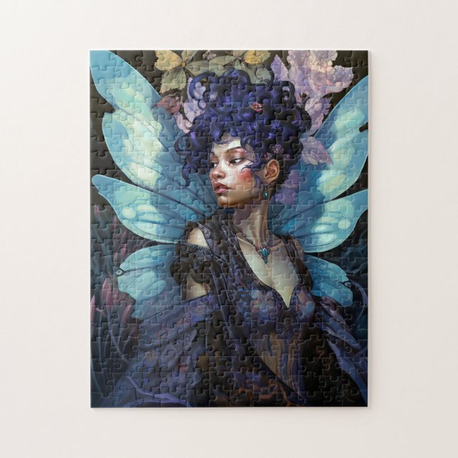 American Black Fairy Fantasy Art Pussel (Vertikal)