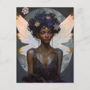 American Black Fairy Fantasy Art Vykort