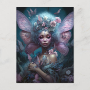 American Black Fairy Fantasy Art Vykort