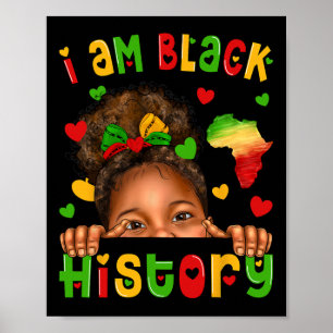 American Black Girl Afro Kids Black Histor Poster