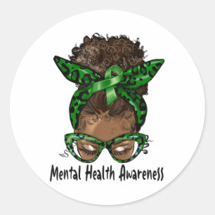 American Black Woman Mental Health Awarene Runt Klistermärke