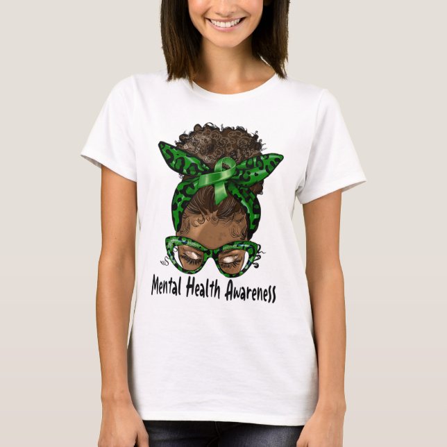 American Black Woman Mental Health Awarene T Shirt (Framsida)