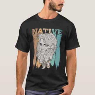 American Blood Woman Ancient Headdress Peace Natio T Shirt