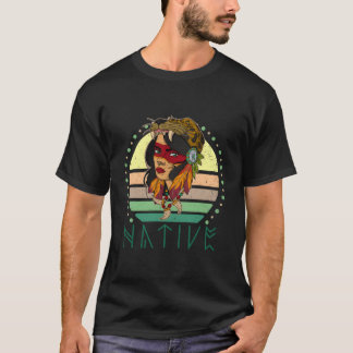 American Blood Woman Ancient Headdress Peace Natio T Shirt