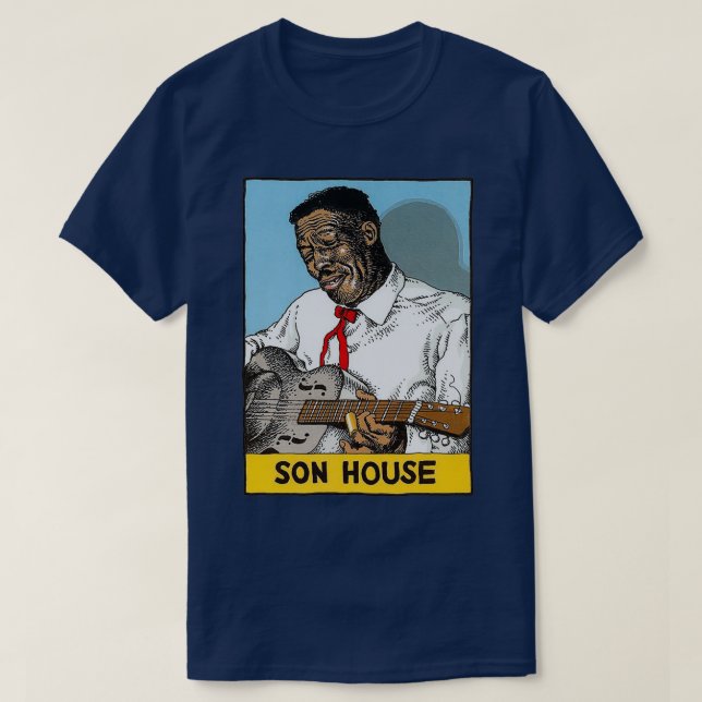 American Blues Son Musician House  T Shirt (Design framsida)