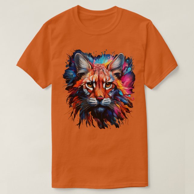American Bobcat Rainbow T Shirt (Design framsida)