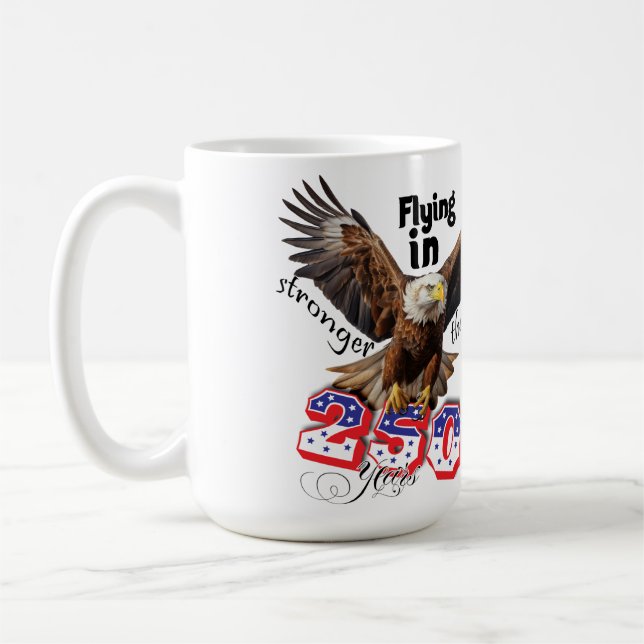American Bold Eagle Patriotioc USA 250 Years Kaffemugg (Vänster)