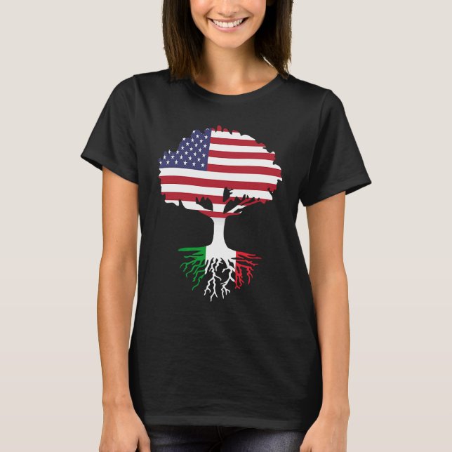 American Born Italian Roots America Grown With Ita T Shirt (Framsida)