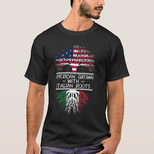 American Born Italienska rötter T Shirt (Framsida)