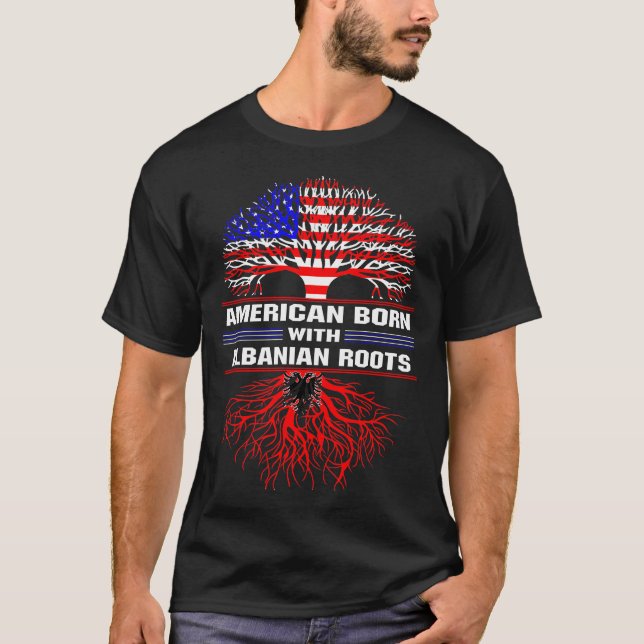 American Born med albanska rötter T Shirt (Framsida)