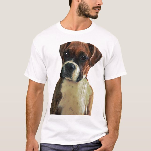 AMERICAN BOXER HUND T T SHIRT (Framsida)
