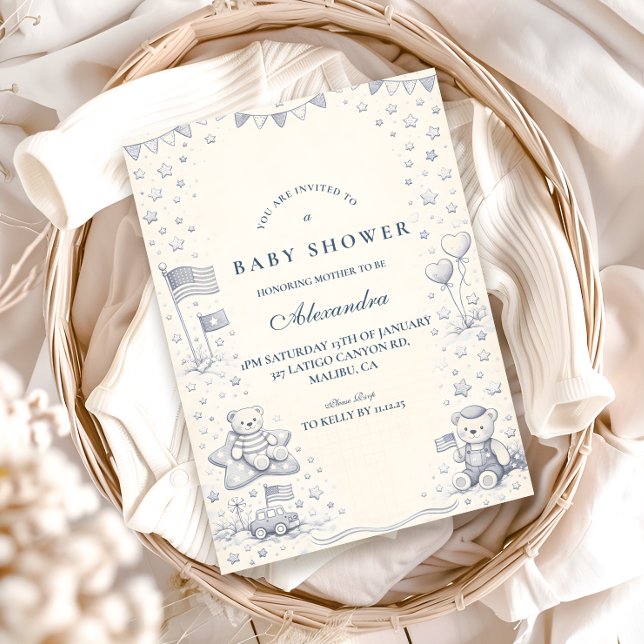 American Boy All American Baby Shower Inbjudningar (Skapare uppladdad)