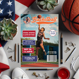 American Boy Basketball Magazine Cover Birthday Inbjudningar