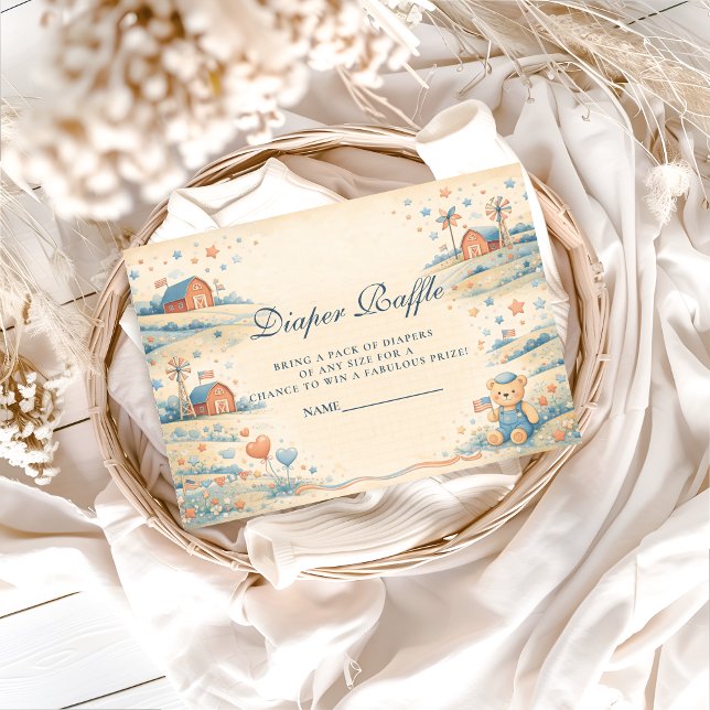 American Boy Red White Blue Diapper Raffle Tilläggskort (Skapare uppladdad)