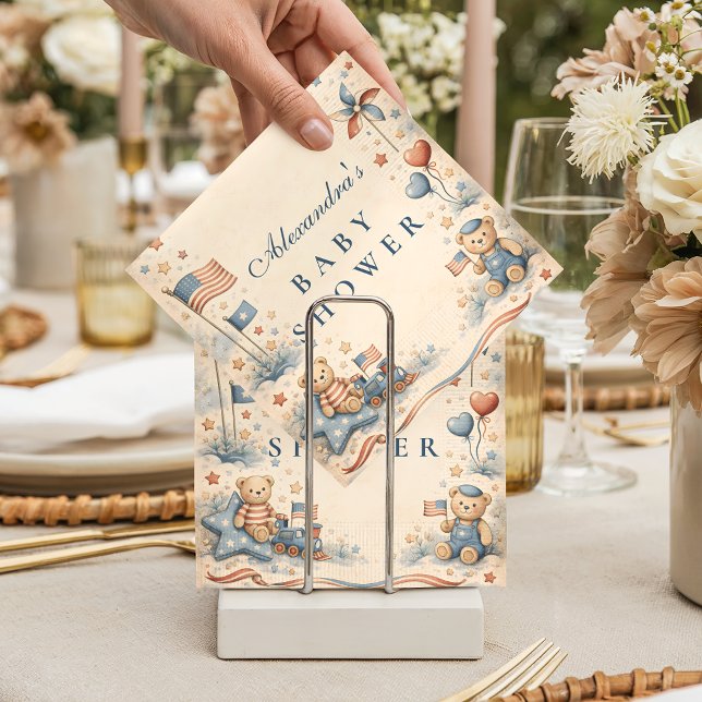 American Boy Stars and Stripes Baby Shower Pappersservett (Skapare uppladdad)