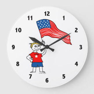 American Boys Clock Stor Klocka