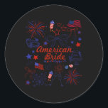 American Bride Patriotic Wedding Celebration  Runt Klistermärke<br><div class="desc">American Bride Patriotic Wedding Celebration</div>