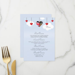 American British 4 Course Bröllop Menu Meny