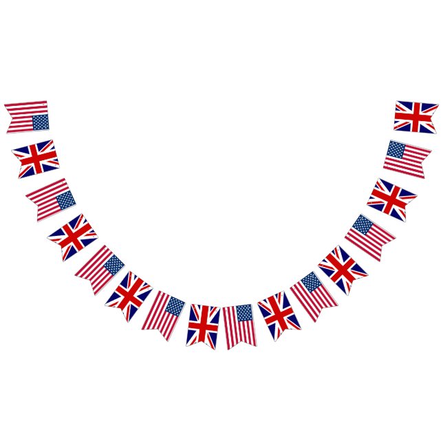 American British Bröllop Vimplar (Alla)