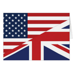 American - British Combined Flagga Hälsningskort