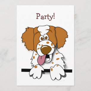 American Brittany Spain Cute Tecknad hund Inbjudningar
