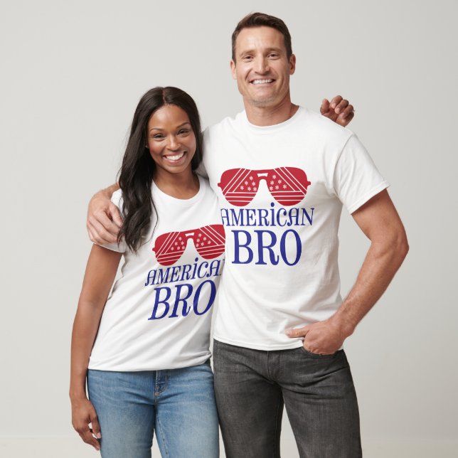 American Bro Patriotiska Aviator Solglasögon 4:e J T Shirt (Unisex)