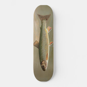 American Brook Trout Vintage Fish Illustration Mini Skateboard Bräda 18,5 Cm