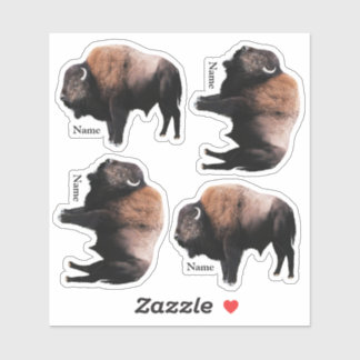 American Brown Buffalo med namn Sticker Klistermärken