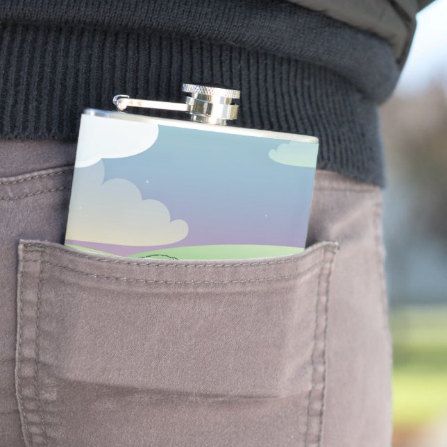 American Buffalo Bison i grönten fält Fickplunta (In Situ)