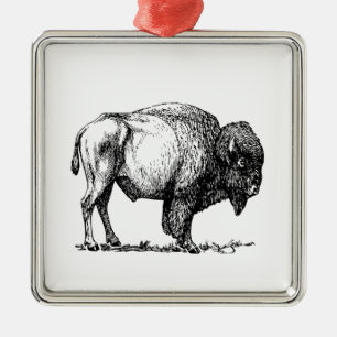 American Buffalo Bison Julgransprydnad Metall