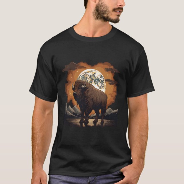 American Buffalo Shirt Buffalo Shirt American Biso T (Framsida)
