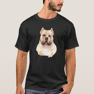 American Bull Dog Muscle Hund Bully Porträtt T Shirt