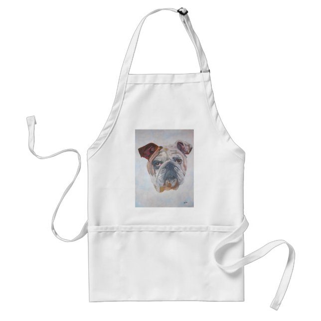 American Bulldog Artistic Pet Porträtt Förkläde (Framsidan)