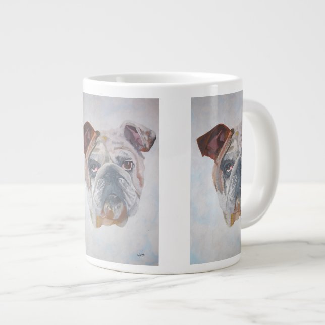 American Bulldog Artistic Pet Porträtt Jumbo Mugg (Framsida höger)