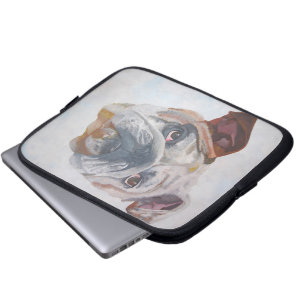 American Bulldog Artistic Pet Porträtt Laptop Fodral