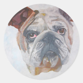 American Bulldog Artistic Pet Porträtt Runt Klistermärke