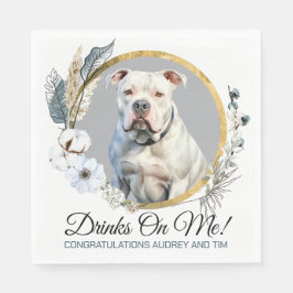 American Bulldog Bröllop Napkins with Hundar Photo Pappersservett