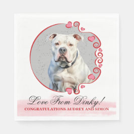 American Bulldog Bröllop Napkins with Hundar Photo Pappersservett